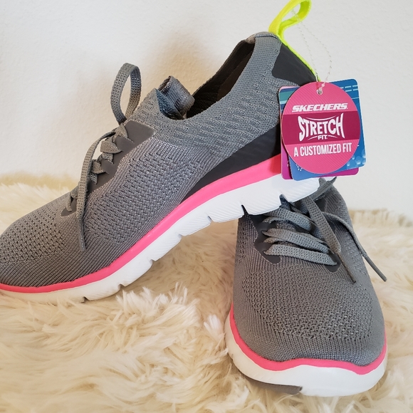 SKECHERS Flex Appeal 2.0 Air-Cooled Stretch Knit Sneakers--NEW--7.5 - Picture 1 of 8